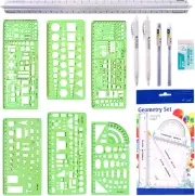 16 Pcs Pack Plastic Measuring Templates Building Formwork Stencils Geometric Bui