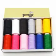 12Pcs Sewing Threads Kit 12 Colors Polyester Assorted Colorful for Quilting