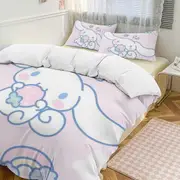 v367 Cinnamoroll 3-Piece Twin Bed Set - Includes 1 Single Comforter And 2 Pillowcases Bedding - Fade Resistant Microfiber - Cinnamoroll io367