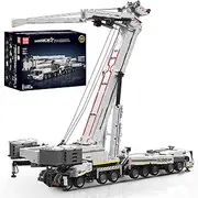 Mould King 17007 Technik LTM 11200 Crawler Crane Building Blocks Kit, 8506+PCS APP Remote Control Engineering Vehicle Model with 20 Motors, MOC Crane Blocks Toy for Kids 14+ and Adults (White)