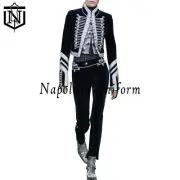 New Paco Rabanne Style Navy Blue Velvet & Silver Braid Jacket Quick Shipping