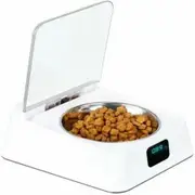 Automatic Pet Feeder with LCD Display, Pet Food Dispenser, Moisture-proof Smart Bowl for Pet Cat and Dog (White)