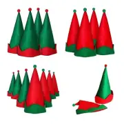 Santa Hat Red & Green Elf Hat Christmas Elf Pointed Hat for Dress Up Party