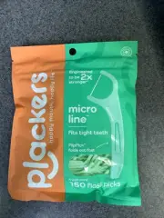 Plackers Micro Line Dental Floss Picks, Fold-Fresh Mint Flavor- 150 M48A