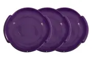Superio Round Snow Saucer Sled, 3 Pack Purple 24" Winter Fun for Kids and Adults
