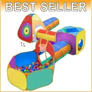 Colorful Play Tent & Ball Pit with Tunnels - Ideal Birthday Gift for Kids