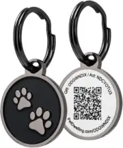 Pet Dwelling Mini Dual Paw QR Code Pet ID Tag: Instant Online Profile Access