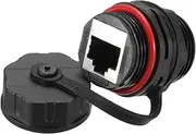 uxcell RJ45 Panel Mount Coupler, IP68 Shielded Industrial Panel Mount Bulkhead Ethernet LAN Pass Through Connector for CAT5/CAT5E/CAT6(Red,Pack of 1)