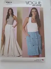 Vogue Sewing Pattern 2013 Misses 6-14 Skirt Double - Breasted Front Button...