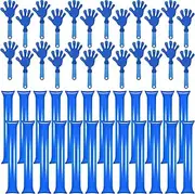 ZCYSRLQIN 48 Pcs Noisemakers Include 24 Hand Clappers 24 Thunder Sticks Cheer Noise Makers for Sporting Events Football Games School Team Spirit Items Party Favors Dance （Royal blue)