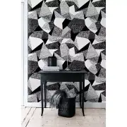 Scribbles geometric shapes pattern charcoal effect triangles monochromatic