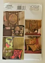 Vogue Decor Sewing Pattern V7956 Wall Hangings and Pillow Covers UNCUT