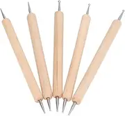 TREETDOBV 5Pcs Double End Tracing Dotting Stylus, Ball Stylus Tool Set, Embossing Stylus Tools, Nail Art Dotting Tools, Beech Stainless Steel Indentation Pens for Painting Engraving