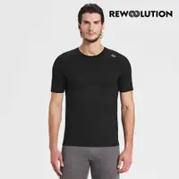 在飛比找PChome24h購物優惠-【Rewoolution】男HERO 140g短袖T恤(黑色