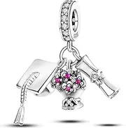 [NUJIFFY] 925 Sterling Silver Charm Beads for Bracelets & Necklaces,Airplane Passport Sister Crystal Charms Beads,Book Coffee Heart Angle Charm Bracelets, Cool Graduation Gifts Jewelry for Women Girls