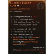 Diablo 4 Season 8 Blighted Enigma Cube 1GA Legendary Focus Equipment Gear Item