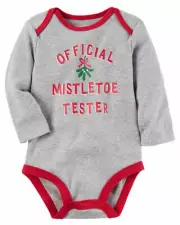 NWT - Carter's Baby Christmas "Official Mistletoe Tester" Bodysuit (9 MONTHS)