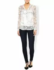 Monsoon Womens Ester Ivory Silk Blouse UK 16 JS192 FF 10
