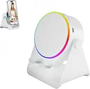 4-in-1 360° Rotating Bluetooth Speaker Stand, Cell Phone Stand with Wireless Bluetooth Induction Speaker, Induction Connection, Unique Gifts for Men (White)
