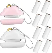 FOMIYES 2pcs Cloud Shaped Lint Roller with Protective Case Pocket Pet Hair Remover for Clothes Furniture and Bedding Includes Adhesive Refills for Quick Hair Removal