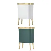 Household Trash Can Storage Bucket with Lid Food Waste Bin for Bedroom Outdoor