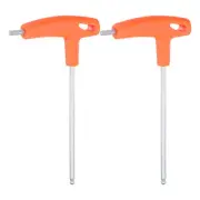 2pcs T-Handle Ball End Hex Key Wrench 5mm T-Key Inner Hexagon Spanner, Orange