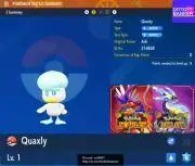 Pokemon Scarlet/Violet QUAXLY Lv.1 ✨6IV SHINY Adamant w/ Lucky Egg Item TRADE