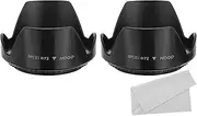 uxcell 72mm Camera Lens Hood, 2Pcs Flower Lens Hood Protector with Cleaning Cloth for Anti-Reflection Blocks Excess Sunlight to Reduce Lens Flare and Glare, Enhance Camera Photography