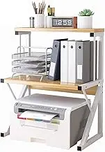 AV Media Stand,Presentation Cart Table,3-Tier Metal Corner Shelf，AV Media Audio Stand for Office, Living,Shopping Malls,Recording Studio(Wild Oak)