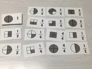 Laminated Equivalents Fraction Flash Cards. Preschool thru 3rd math flashcards.