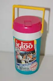 Igloo Picnic Jug ½ Gallon Insulated Water Jug Pink, Teal, Yellow -Retro 80s -New