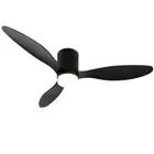 Nogcew Black Ceiling Fan with Lights 52" Remote Control Flush Mount Low Profile
