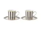 Maxwell & Williams Teas & C's Regency Demi Cup & Saucer Set of 2 Black Gift Box