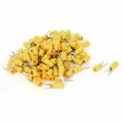 A● 115PCS 16-14AWG SV2-4Stud Insulated Fork Spade Terminals Electrical Connector