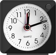 Mini Alarm Clock, Analogue Travel Alarm Clock with Snooze Function and Light, Po
