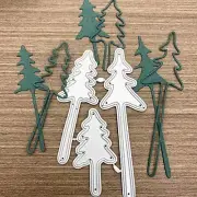 3pcs Tree Christmas Metal Die CutsChristmas Tree Cedar Cutting Dies Cut Stenc...