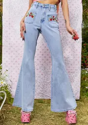 [Dolls Kill X Strawberry Shortcake] This Is My Jam Flare Jeans