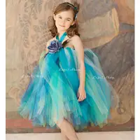 在飛比找蝦皮購物優惠-【小阿霏】中小童兒童萬聖節服裝 藍綠色海洋小仙子tutu紗裙