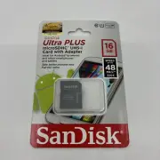 SanDisk Ultra Plus 16GB SDHC UHS-I Class 10 80MB/s SD Card FREE SHIPPING!
