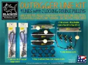 Outrigger Rigging Kit 4 Line Set 50/30 Ft + Locking Double Pulleys & Line Caddy