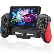 Switch Controller Grip Ergonomic Handheld Switch Grip Controller with Dual Vibration, Turbo Mode and 6-Axis Motion Control
