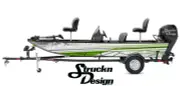 Green Geometric Pattern Lines Design Wrap Fishing Bass Boat Vinyl Decal USA