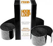 Hook 'n Loop Super Industrial Strength Adhesive Fastening Tape (3 Inch x 10 Foot, Black)