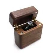 Box Display for Case Black Walnut Box for Engagement Proposal Rings