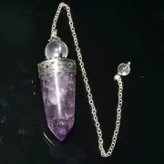 45-55 MM Natural Amethyst Crystal Beaded Dowsing Pendulum Reiki Healing