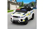 Rigo Kids Electric Ride On Patrol Police Car Horn Music Remote White