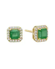 Forever Creations 14K 2.22 ct. tw. Diamond & Emerald Earrings