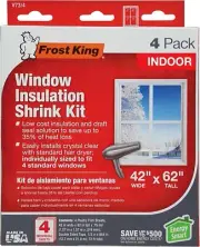 4 Pack Frost King 42 x 62 in Window Film Insulation Shrink Kit 16 Total Film