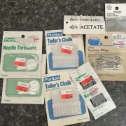 Vintage Mixed Lot Puritan Assorted Needles/Tailor Chalk/Needle Threaders/8pieces