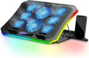 Laptop Cooling Pad RGB Gaming Notebook Cooler for Desk and Lap Use, MOOJAY